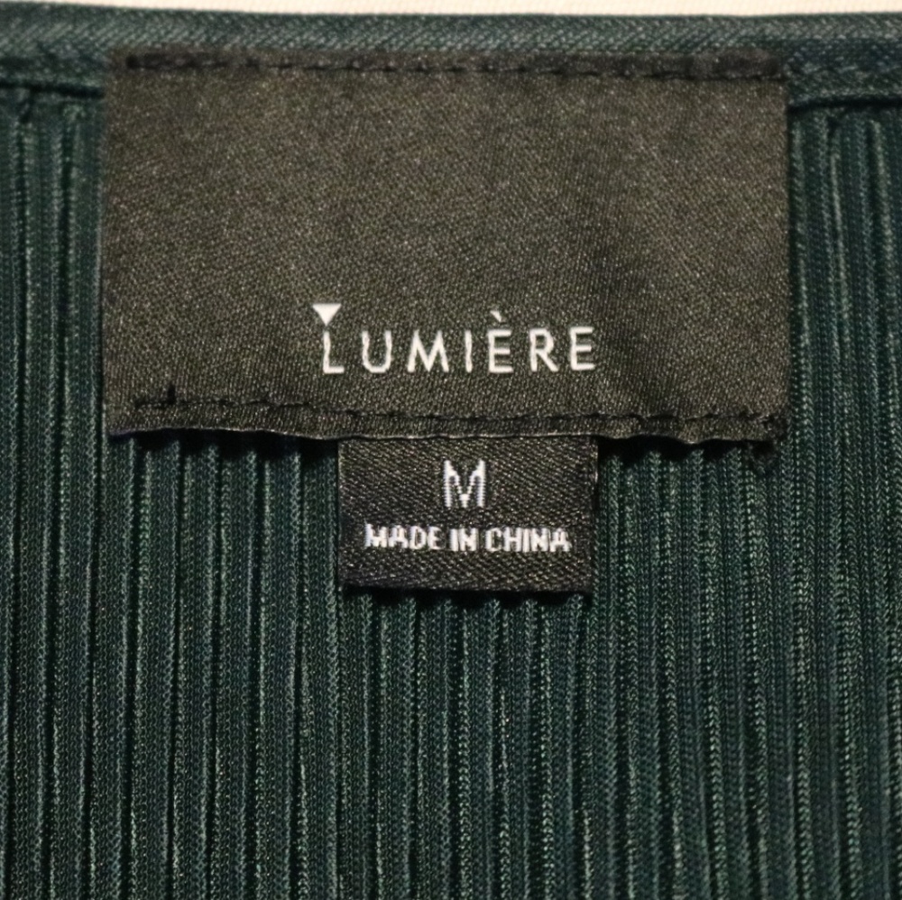 Lumiere Hunter Green Mini Accordion Pleated Top - Picture 7 of 8